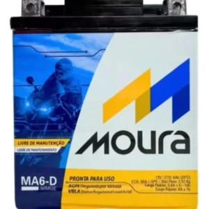 bateria moura 6ah amperes dando a sucata