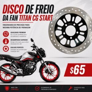 disco freio dianteiro titan fan 160/150 ano 2008 a 2024